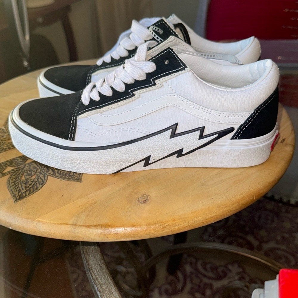 Black and White Flash Low-Top Sneakers